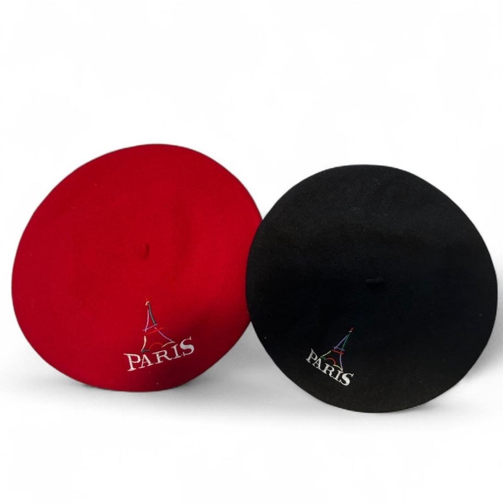 Red and Black Paris Berets